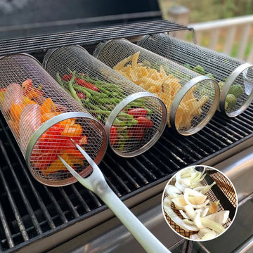BBQ Grill Rolling Basket