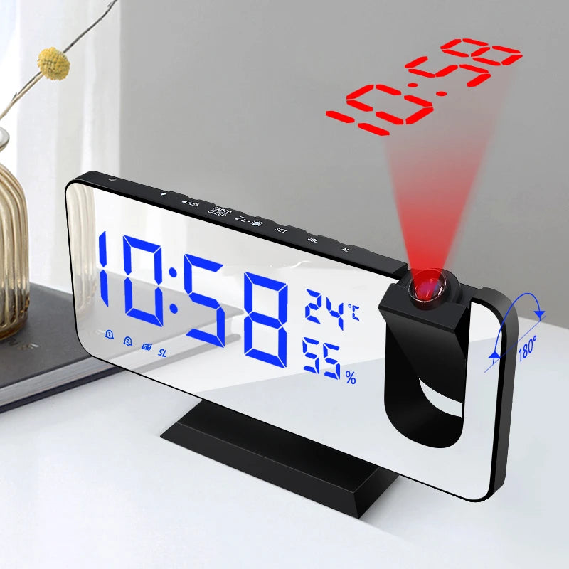 LED Digital Projection Alarm Clock with FM Radio