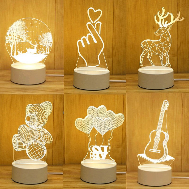3D Acrylic Led Table Lamps Home Office Decor